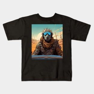 Post Apocalyptic Psycho Driving A Car Kids T-Shirt